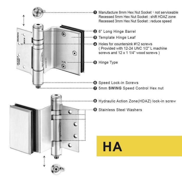 commercial glass door hinges heavy duty