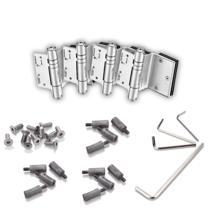 4pcs Soft Closing Hinges for Glass Doors  - Glass to Frame | SST304 | K51GM-B4