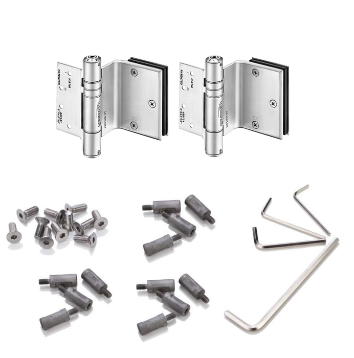 2pcs Self Closing Glass Door Hinges - Glass to Frame | SST304 | K51GM-B2