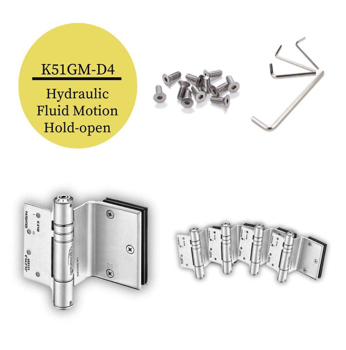 Hydraulic Hybrid Glass Door Hinges - Glass to Frame