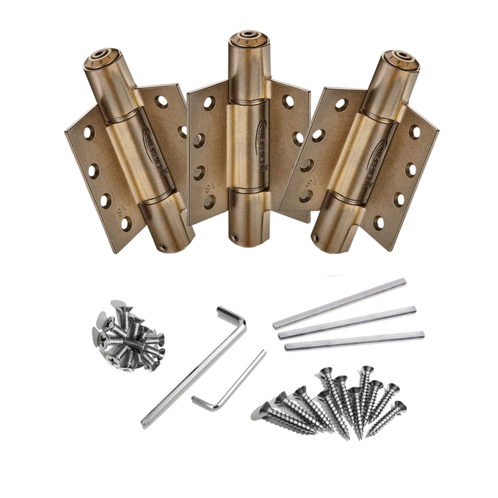 3pcs Heavy Duty Self Closing Door Hinges | Mechanical | Hold Open | 4x4 | 7ft | 260 lbs | 1 ⅜ or 1 ¾” Thick | SS304 | K51M-400-C3