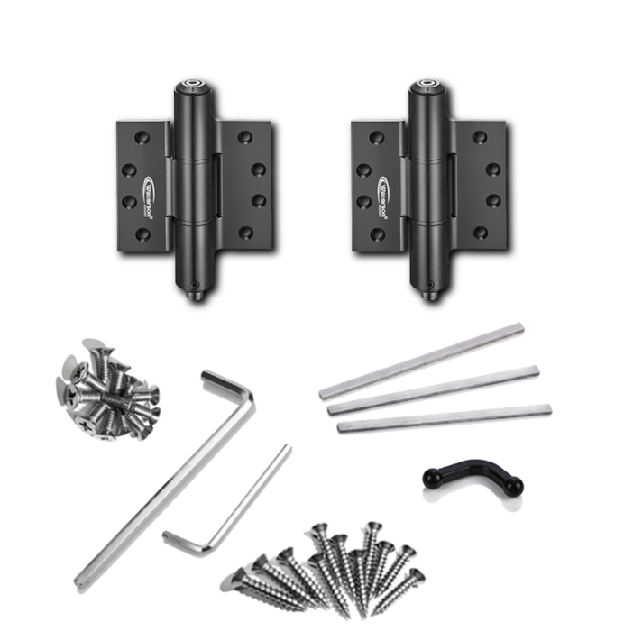 2pcs Aluminum Garage Door Hinges | Hydraulic | Full Mortise | 6ft | 4x4 | W41M-400-D2