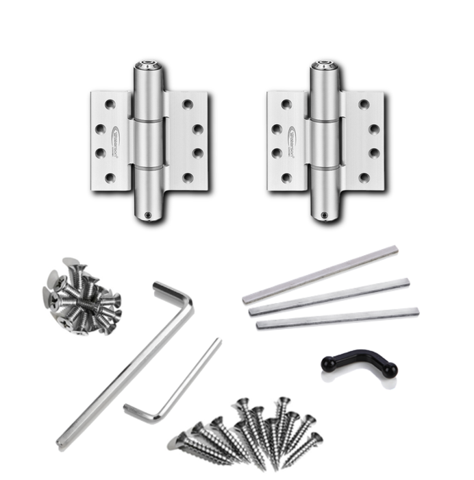 2pcs Aluminum Garage Door Hinges | Hydraulic | Full Mortise | 6ft | 4x4 | W41M-400-D2