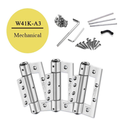 W41K-A3 | Mechanical Adjustable Interfold Self Closing Hinge | Residential Aluminum hinge | 3 Packs - Waterson Multi-function Closer Hinge