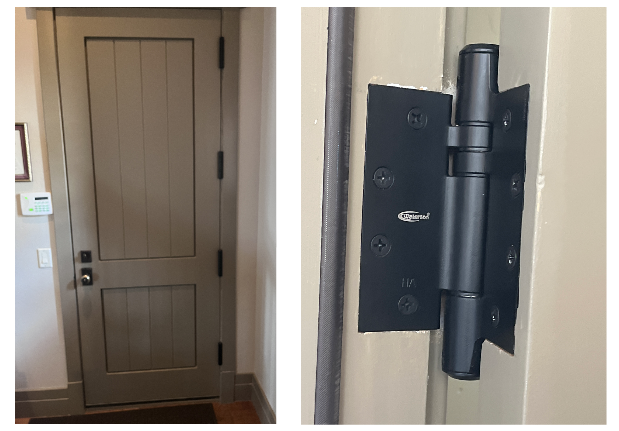 black garage door hinges