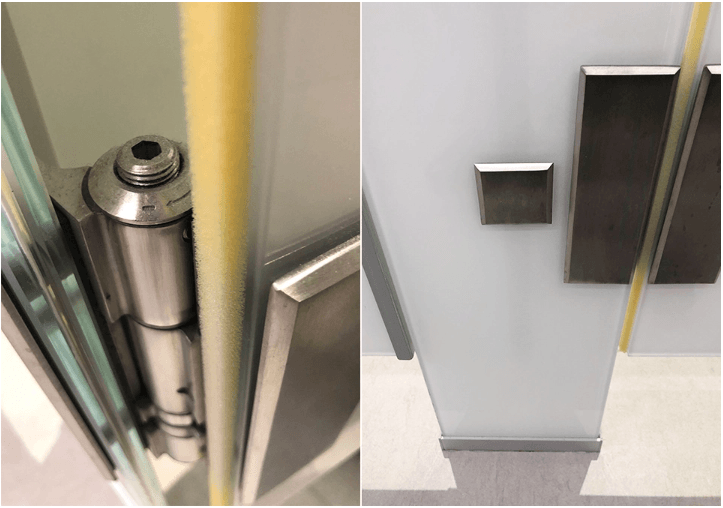 Smart toilet partition builder uses Waterson to meet ADA self-closing - Waterson Multi-function Closer Hinge
