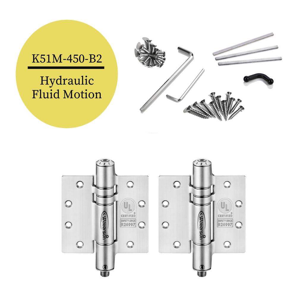 2pcs Hydraulic Door Hinge | 4.5x4.5 | 6ft | 150 lbs | 1 ¾” Thick