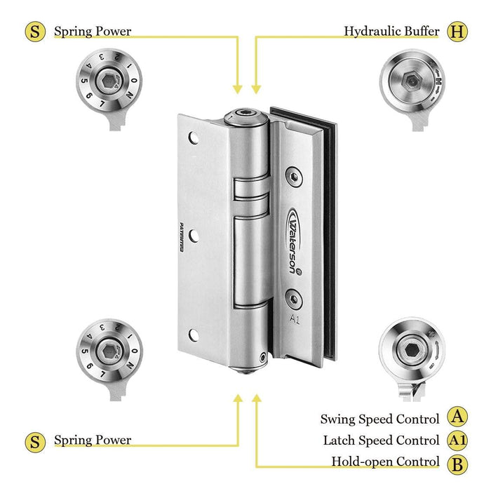 glass door soft close hinges