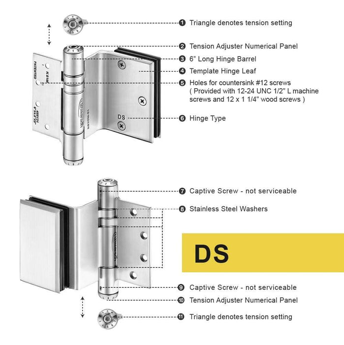 hydraulic hinges for glass doors