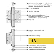 aluminum gate hinges soft closing