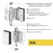 hydraulic glass door hinge