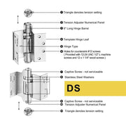 K51L-SWRH-450-B3 | Hydraulic Hybrid Swing Clear Hinge | 4.5” x 4.5” | Fire-rated Stainless Steel | 3 Pack - Waterson Multi-function Closer Hinge