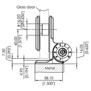 wall mount glass shower door hinge