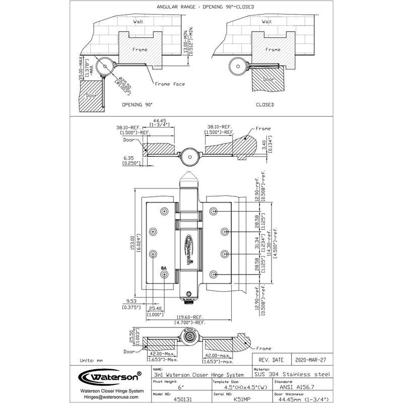 marine grade 316 stainless steel gate hinges