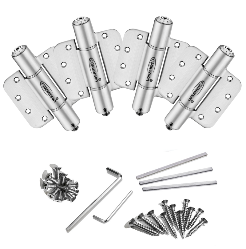 4pcs Hydraulic 5/8 Radius Hinges Soft Closing | Hold Open | 4x4 | 8ft | 260 lbs | 1 3/8” - 1 3/4” Thick | SS304 | K51M-400-D4-58R
