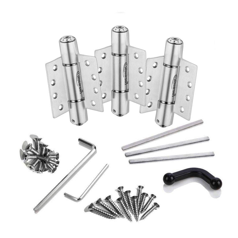 3pcs Adjustable Self Closing Hinges| Self Closing | 4x4 | 4.5x4.5 | 5x5 | 7ft | 260 lbs | 1 ¾” Thick | SS304 | K51M-400/450/500D-A3/C3