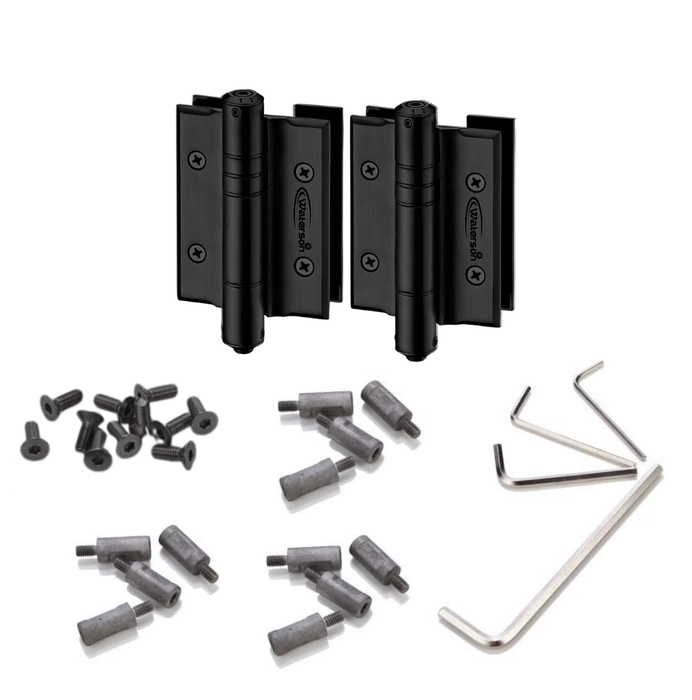 2pcs Glass to Glass Pool Gate Hinge | Hydraulic | Hold Open | 6ft | 150 lbs | 5/16”-1/2” Thick | SS304 | K51GG-D2