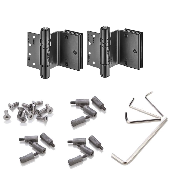 2pcs Self Closing Glass Door Hinges - Glass to Frame | SST304 | K51GM-B2