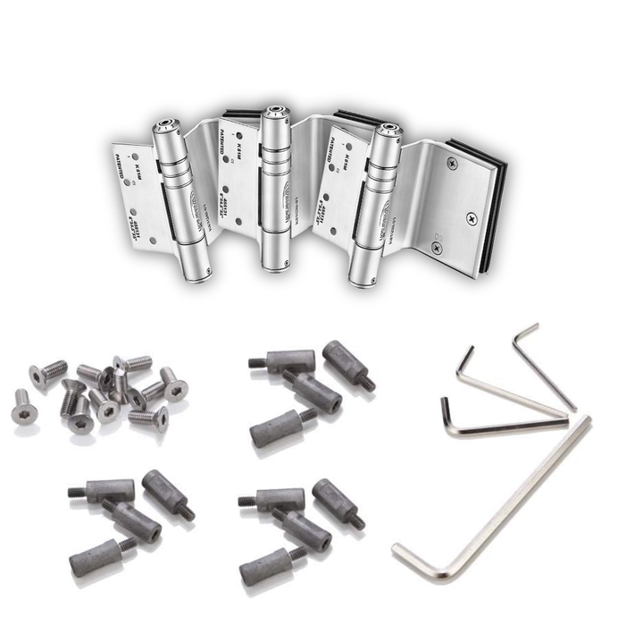 3pcs Commercial Glass Door Hinges Heavy Duty - Glass to Frame | SST304 | K51GM-D3