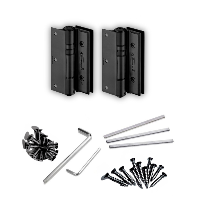 2pcs Stainless Steel Glass Door Hinges | Hydraulic | 6ft | 150 lbs | 5/16”-1/2” Thick | SS304 | K51GWL-B2