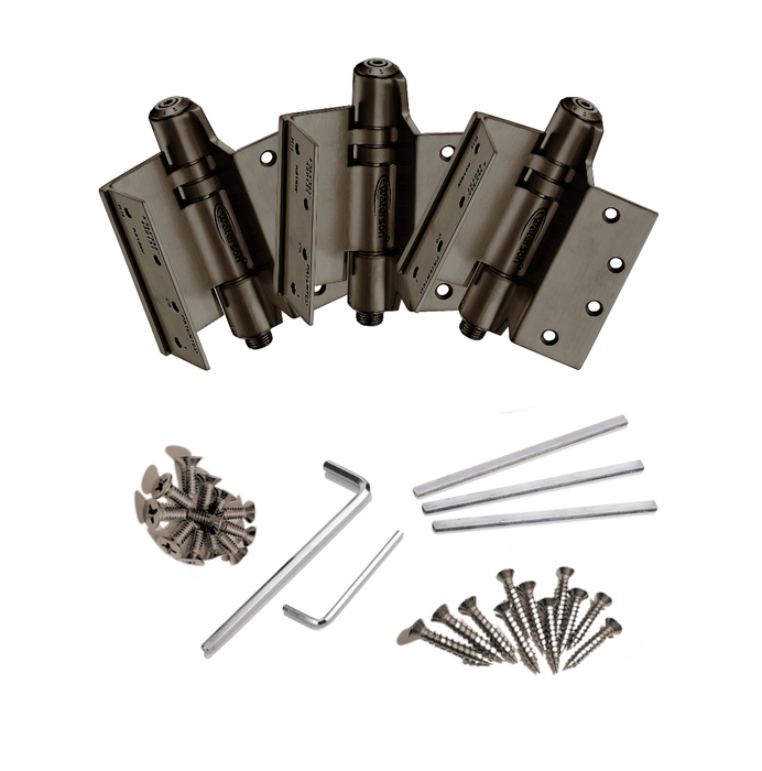 3pcs Adjustable Swing Clear Hinge | Mechanical | Fire Rated | 7ft | 260 lbs | 1 ¾”  Thick | SS304 | K51L-SWRH-450-A3