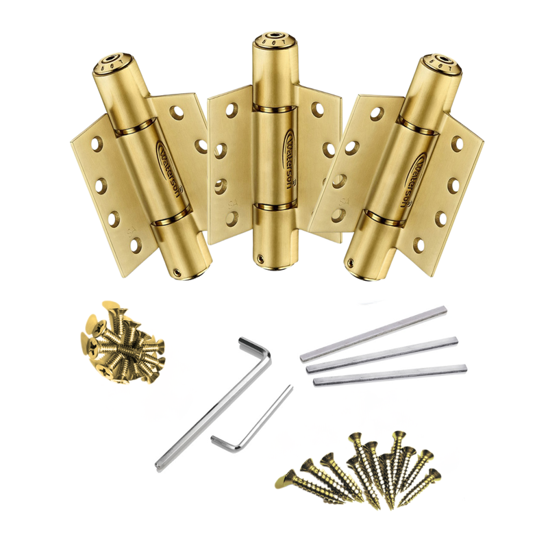 Waterson residential self closing fire rated door hinge satin brass