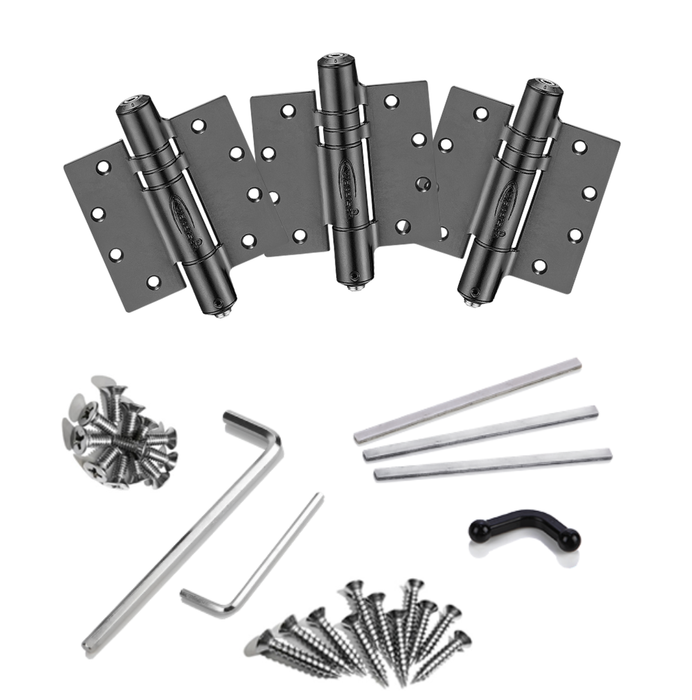 3pcs Adjustable Self Closing Hinge | Mechanical | Fire Rated | 5x5 | 7ft | 260 lbs | 1 ¾ to 2 ¼” Thick | SS304 | K51M-500D-A3