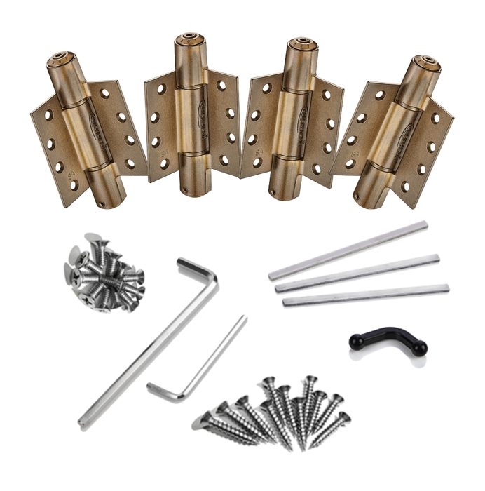 4pcs Heavy Duty Antique Door Hinges | Mechanical | Fire Rated | 4.5x4.5 | 8ft | 330 lbs | 1 ¾” Thick | SS304 | K51M-450-A4