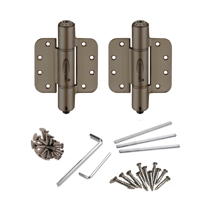 2pcs Hydraulic 5/8 Radius Door Hinge | Fire Rated | 4x4 | 6ft | 150 lbs | 1 3/8” - 1 3/4” Thick | SS304 | K51M-400-B2-58R