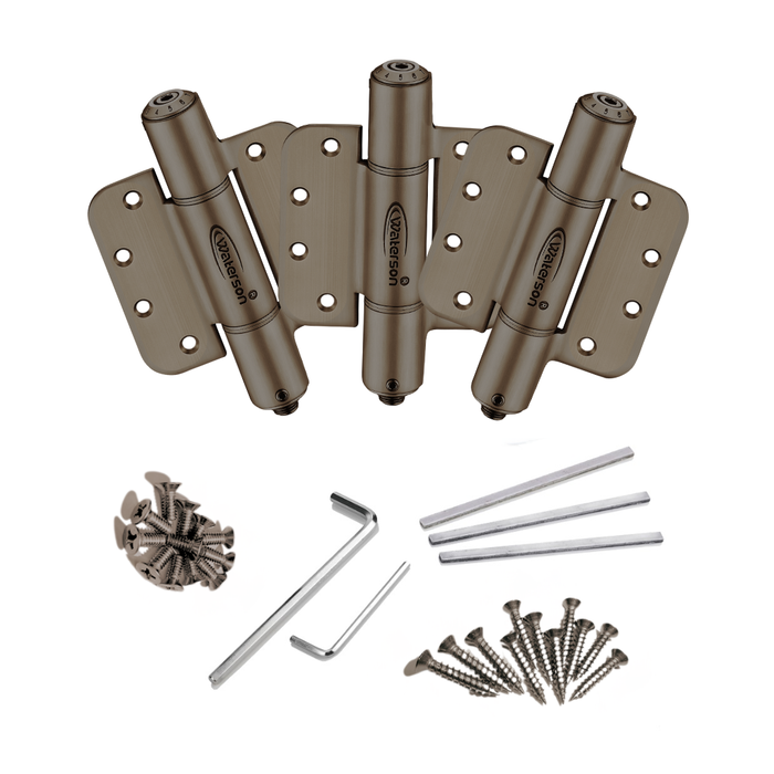 3pcs Hydraulic 4 Inch Spring Hinge 5/8 Radius | Hold Open | 4x4 | 7ft | 260 lbs | 1 3/8” - 1 3/4” Thick | SS304 | K51M-400-D3-58R