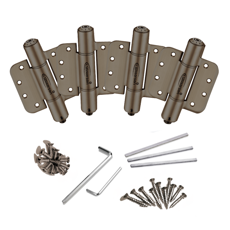 Waterson residential self closing hold open door hinge 5/8 radius dark bronze