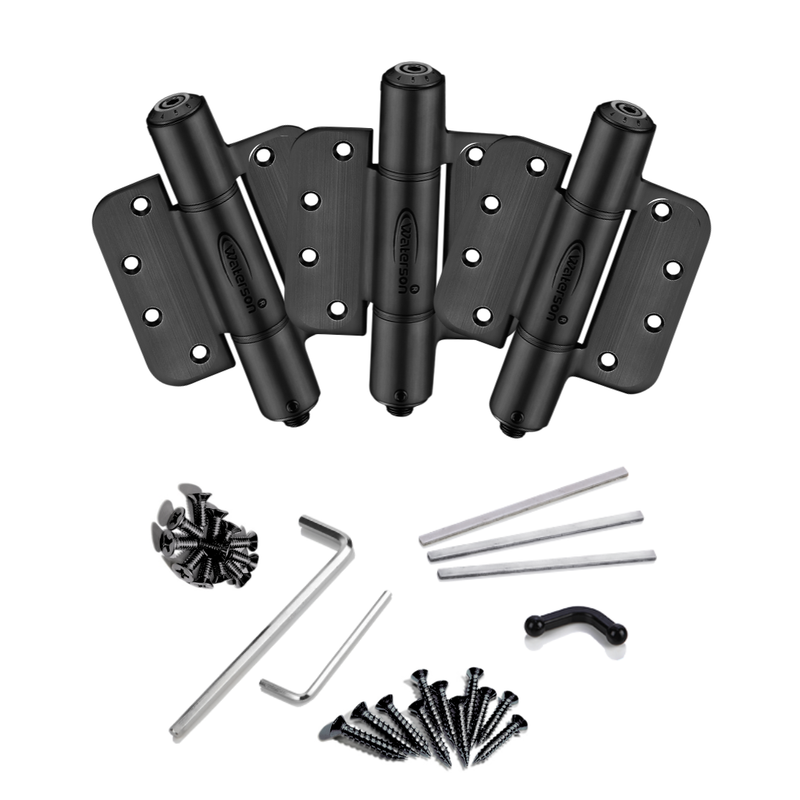 Waterson residential self closing fire rated door hinge 5/8 radius flat black