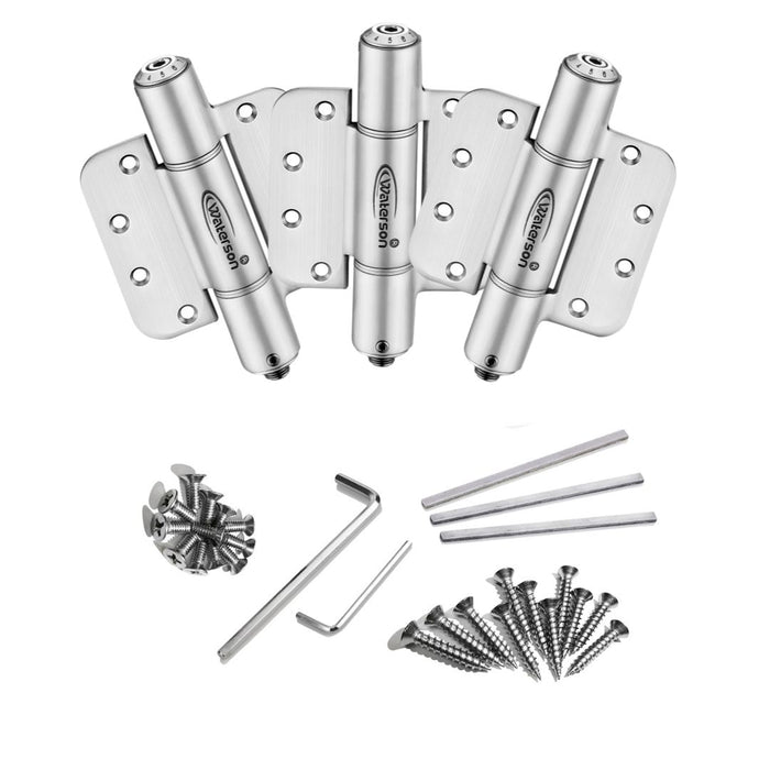 3pcs 4 Inch 5/8 Radius Door Hinge | Self Closing | Mechanical | Fire Rated | 4x4 | 7ft | 260 lbs | 1 3/8” - 1 3/4” Thick | SS304 | K51M-400-A3-58R