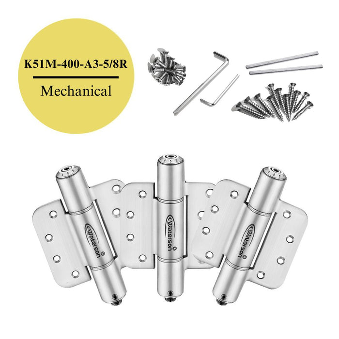 3pcs 4 Inch 5/8 Radius Door Hinge | Self Closing | Mechanical | Fire Rated | 4x4 | 7ft | 260 lbs | 1 3/8” - 1 3/4” Thick | SS304 | K51M-400-A3-58R
