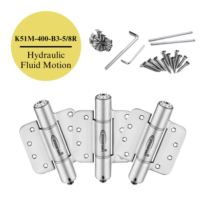 3pcs Hydraulic 4" Door Hinge 5/8" Radius Corner | Soft Closing | Fire Rated | 4x4 | 7ft | 260 lbs | 1 3/8” - 1 3/4” Thick | SS304 | K51M-400-B3-58R