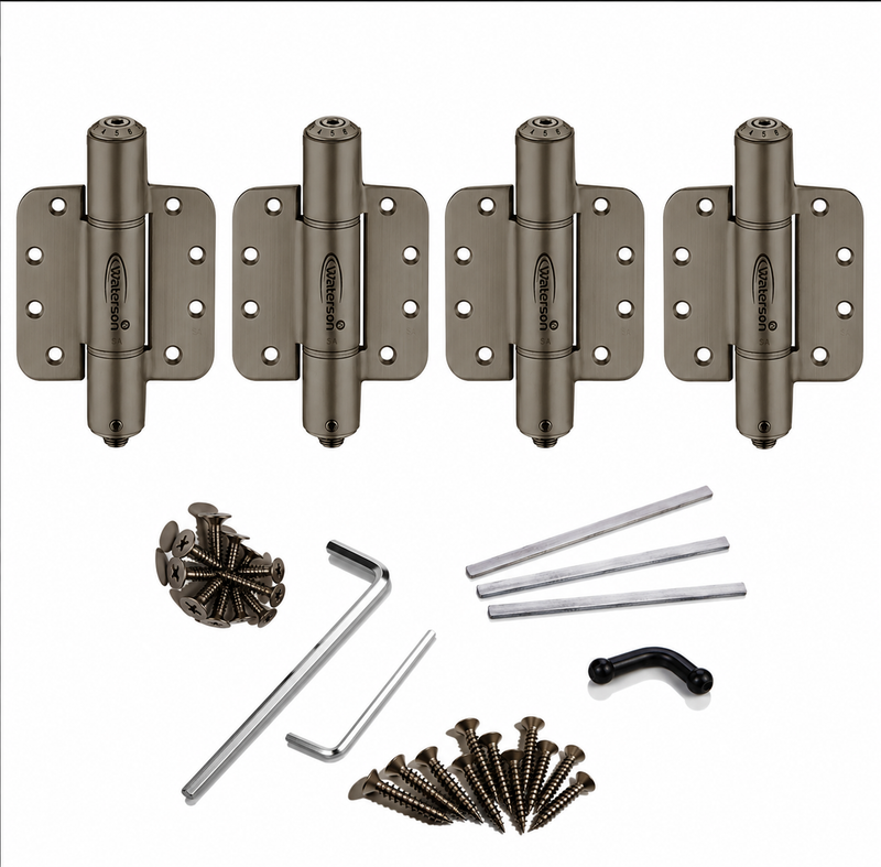 4pcs 1/4 Inch Radius Hinge Soft Closing | Fire Rated | 4x4 | 8ft | 330 lbs | 1 ⅜ or 1 ¾” Thick | SS304 | K51M-400-B4-14R