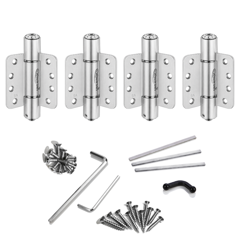 4pcs 1/4 Inch Radius Hinge Soft Closing | Fire Rated | 4x4 | 8ft | 330 lbs | 1 ⅜ or 1 ¾” Thick | SS304 | K51M-400-B4-14R