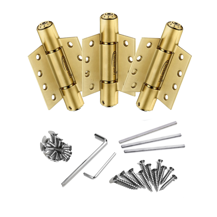 3pcs Heavy Duty Self Closing Door Hinges | Mechanical | Hold Open | 4x4 | 7ft | 260 lbs | 1 ⅜ or 1 ¾” Thick | SS304 | K51M-400-C3