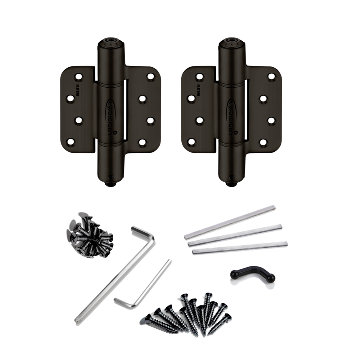 2pcs Hydraulic 5/8 Radius Door Hinge | Fire Rated | 4x4 | 6ft | 150 lbs | 1 3/8” - 1 3/4” Thick | SS304 | Zigzag | K51M-400Z-B2-58R