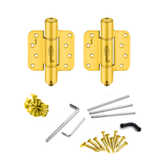 Waterson residential soft closing fire rated door hinge 5/8 radius satin brass zigzag