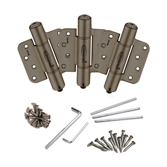 3pcs 4 inch door hinge 5/8 radius | Mechanical | Hold Open | 4x4 | 7ft | 260 lbs | 1 3/8” - 1 3/4” Thick | SS304 | Zigzag | K51M-400Z-C3-58R