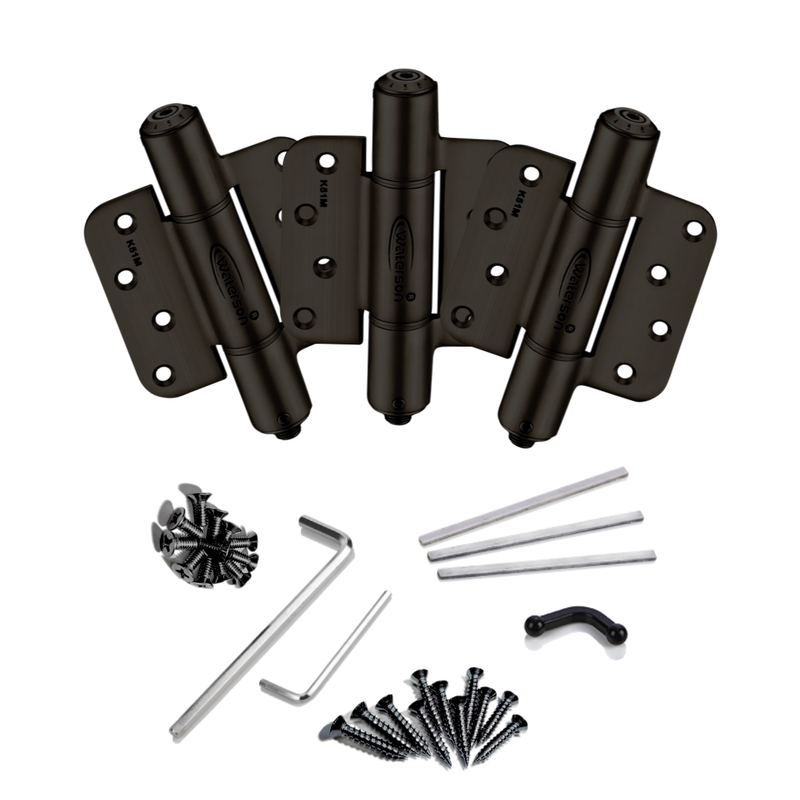 Waterson residential soft closing fire rated door hinge 5/8 radius flat black zigzag