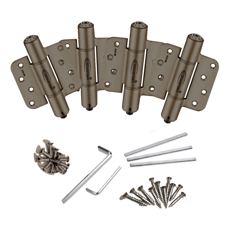 Waterson residential self closing hold open door hinge 5/8 radius dark bronze zigzag