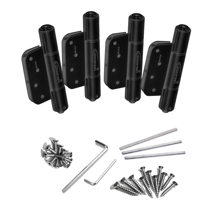 4pcs 5/8 Radius Corner Hinges | Mechanical | Fire Rated | 4x4 | 8ft | 330 lbs | 1 3/8” - 1 3/4” Thick | SS304 | Zigzag | K51M-400Z-A4-58R