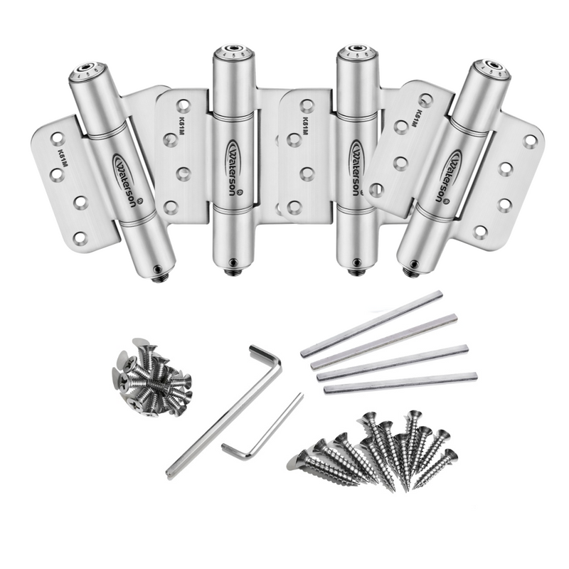 4pcs Hydraulic 5/8 Radius Interior Door Hinges | Fire Rated | 4x4 | 8ft | 330 lbs | 1 3/8” - 1 3/4” Thick | SS304 | Zigzag | K51M-400Z-B4-58R