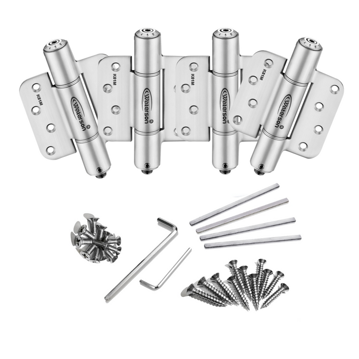 4pcs Hydraulic 5/8 Radius Interior Door Hinges | Fire Rated | 4x4 | 8ft | 330 lbs | 1 3/8” - 1 3/4” Thick | SS304 | Zigzag | K51M-400Z-B4-58R