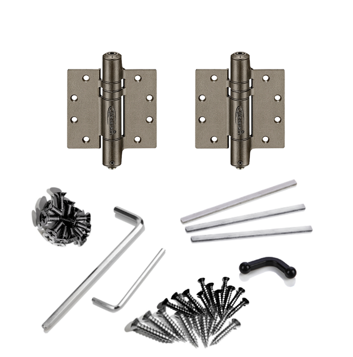 2pcs Adjustable Gate Closer Hinges | Mechanical | 4.5x4.5 | 6ft | 150 lbs | 1 ¾” Thick | SS304 | K51M-450-A2