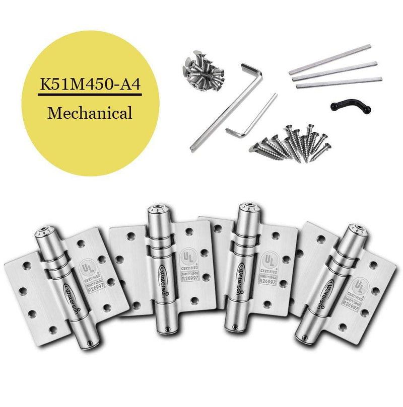 4pcs Heavy Duty Door Closer For Steel Doors | Fire Rated | Self Closing | Soft Closing | 4.5x4.5 | 5x5 | 8ft | 330 lbs | 1 ¾” Thick | SS304 | K51M-450/500D-A4/B4