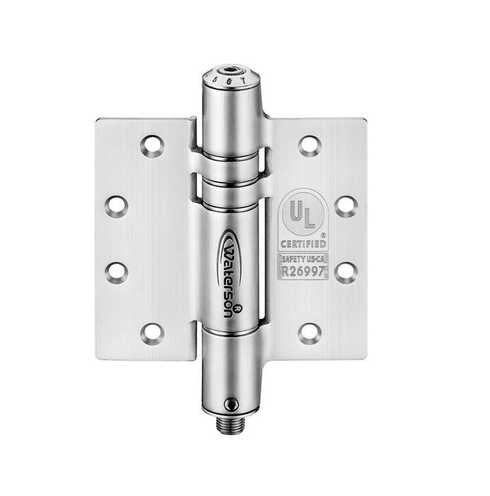 K51M-450-B4 | Hydraulic Hybrid Self Closing Hinge | 4.5” x 4.5” | 8ft | Fire-rated Stainless Steel | 4 Pack - Waterson Multi-function Closer Hinge