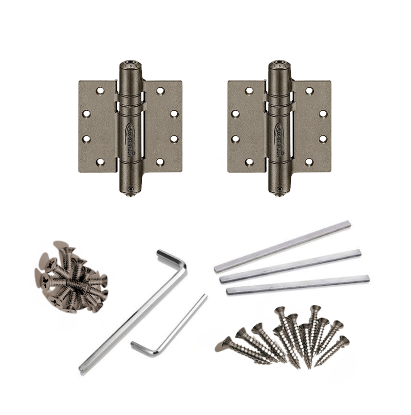 2pcs Adjustable Gate Closer Hinges | Mechanical | 4.5x4.5 | 6ft | 150 lbs | 1 ¾” Thick | SS304 | K51M-450-A2